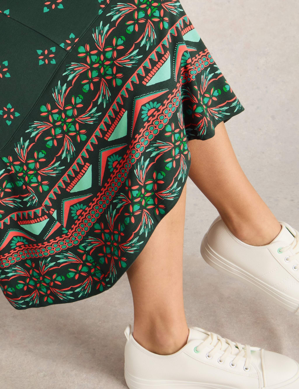 Jersey Printed Round Neck Midi Tea Dress 5 of 6