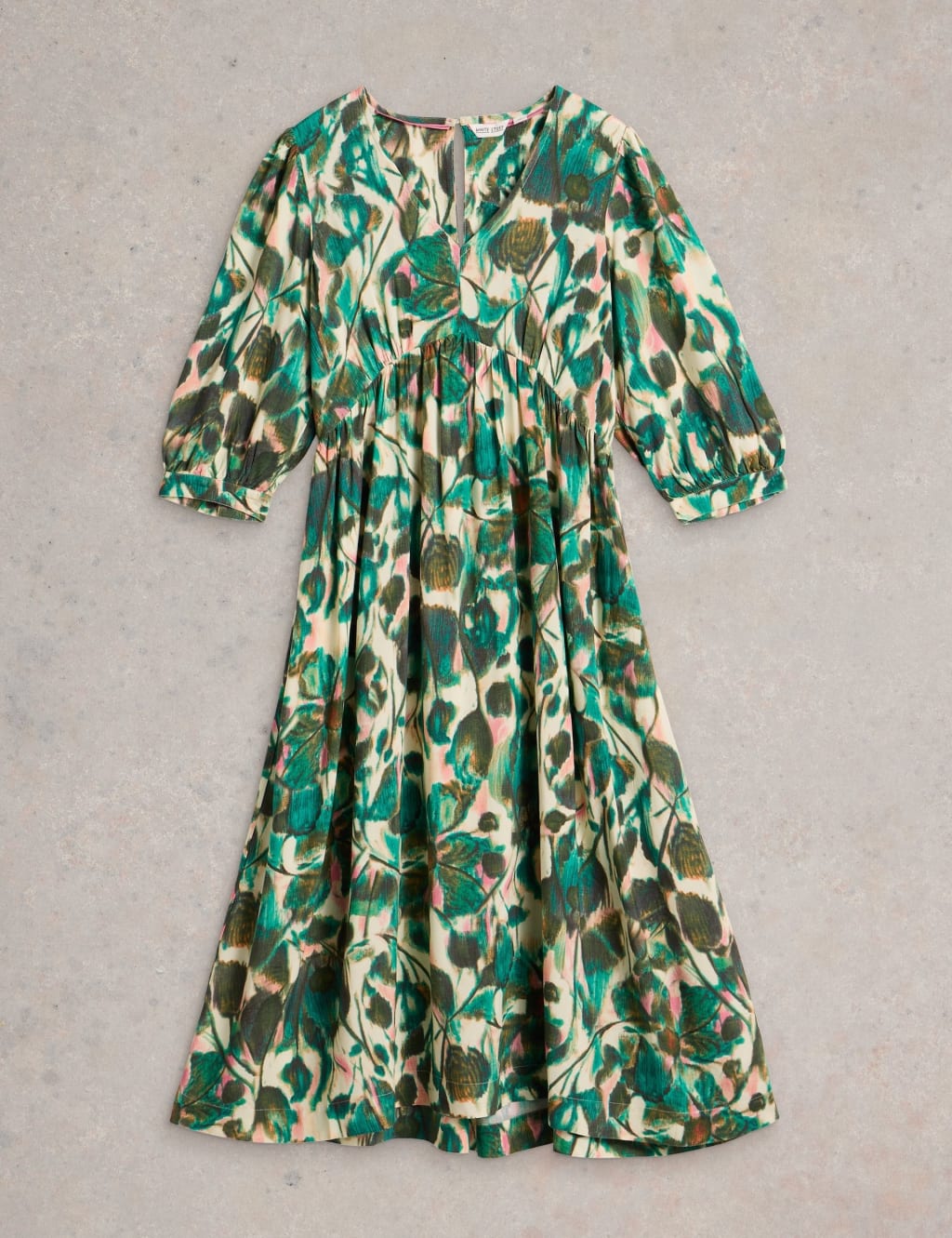 Floral V-Neck Midi Tea Dress 2 of 6