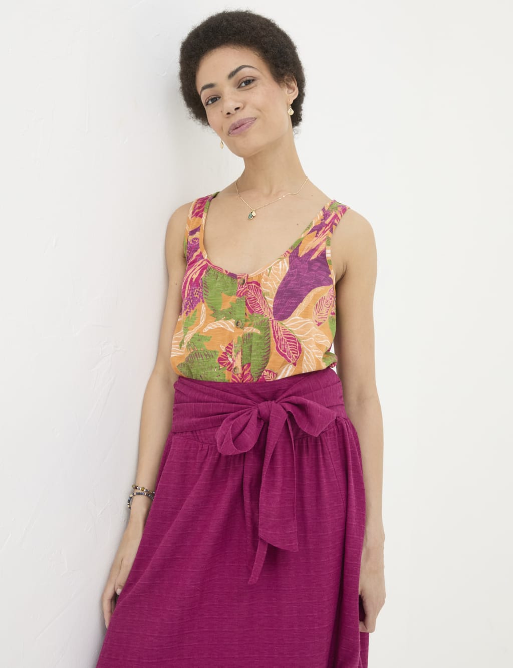 Cotton Rich Floral Vest 1 of 5