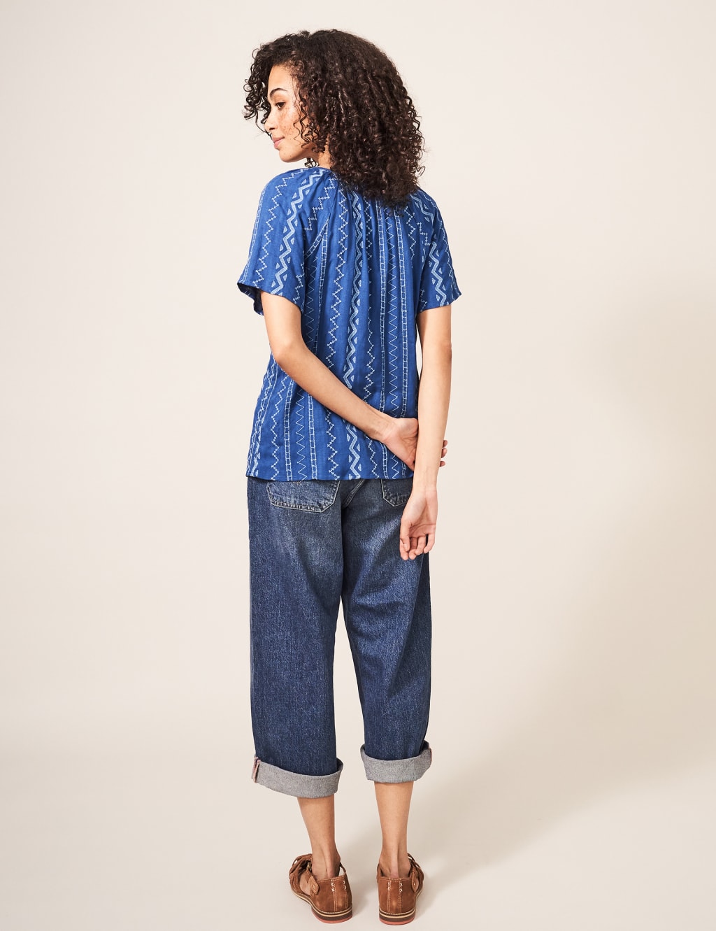 Embroidered Round Neck Short Sleeve Top 4 of 4