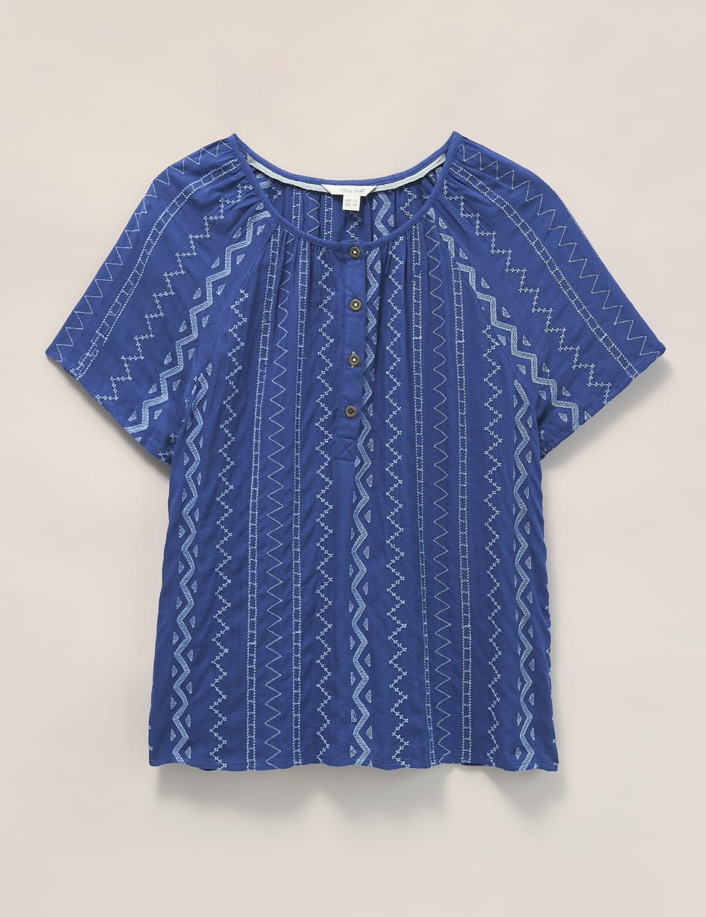 Embroidered Round Neck Short Sleeve Top 2 of 4
