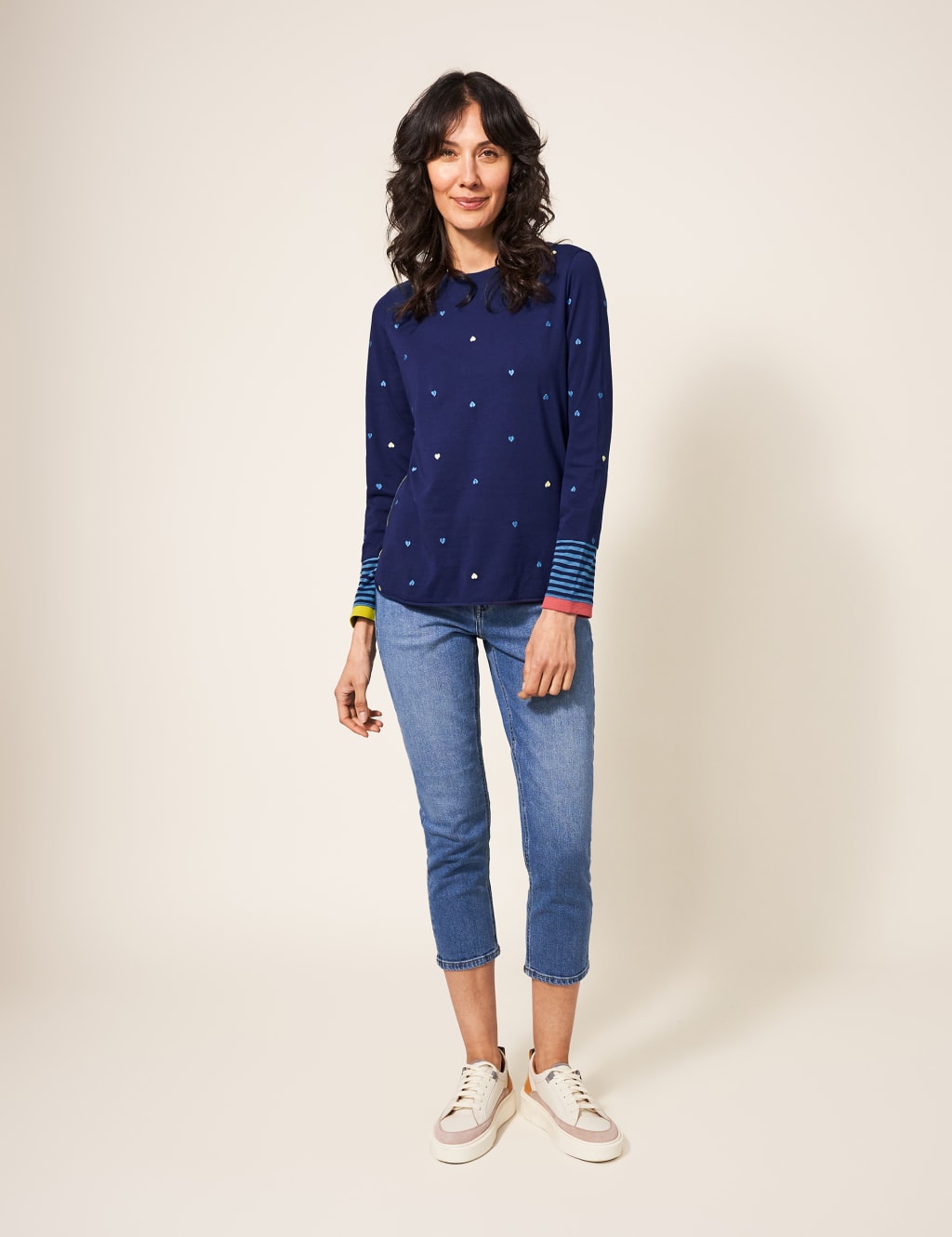 Pure Cotton Heart Embroidered T-Shirt 5 of 5