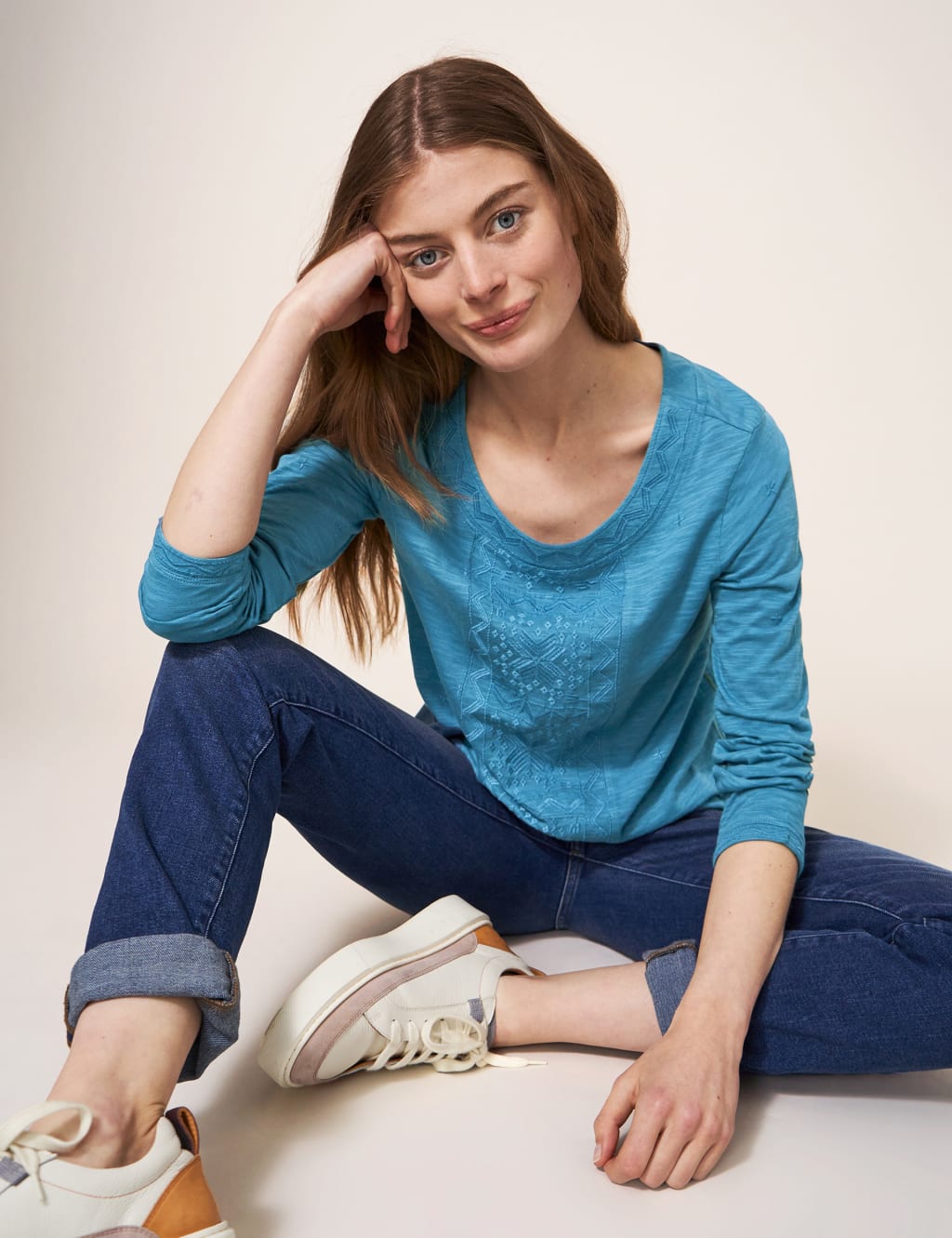 Pure Cotton Embroidered Top 4 of 6