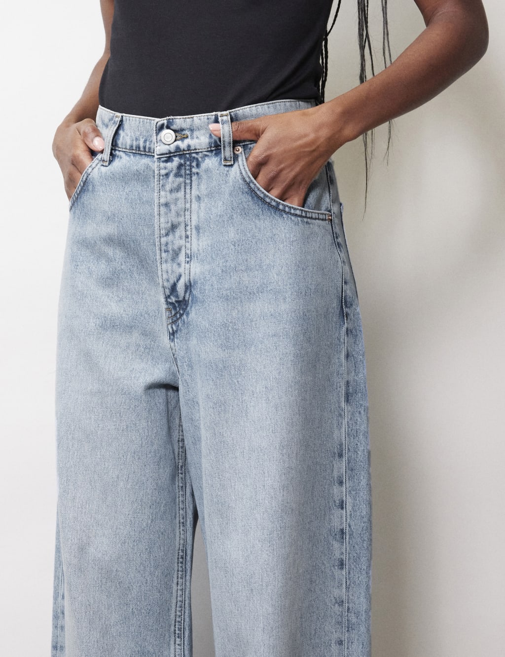 Mid Rise Wide Leg Turn Up Jeans 5 of 5