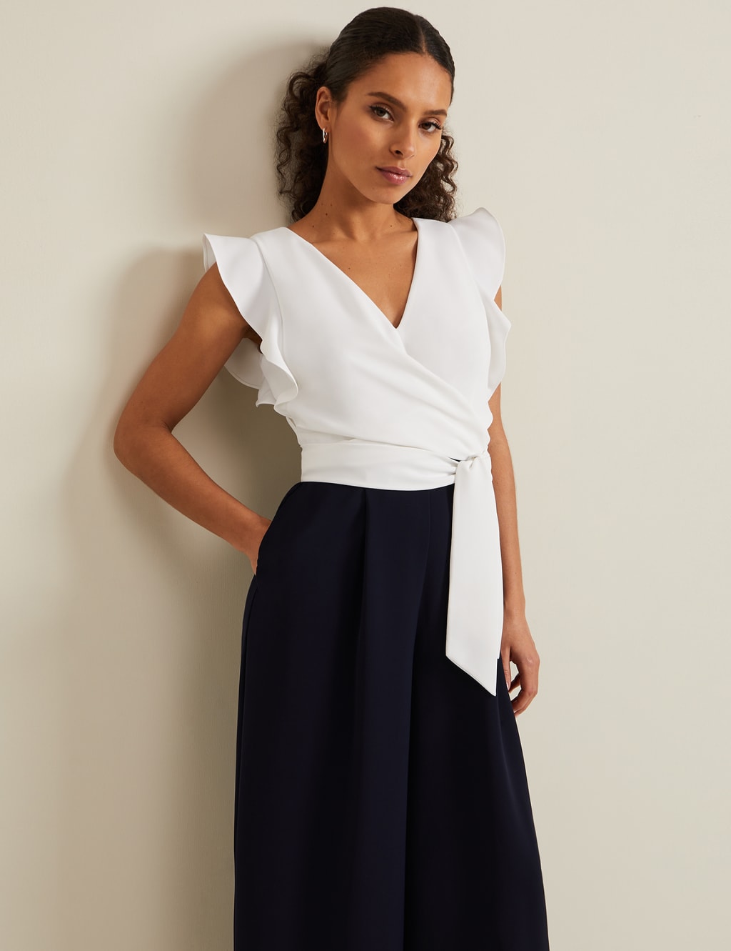 Belted Frill Detail Sleeveless Jumpsuit 5 of 8