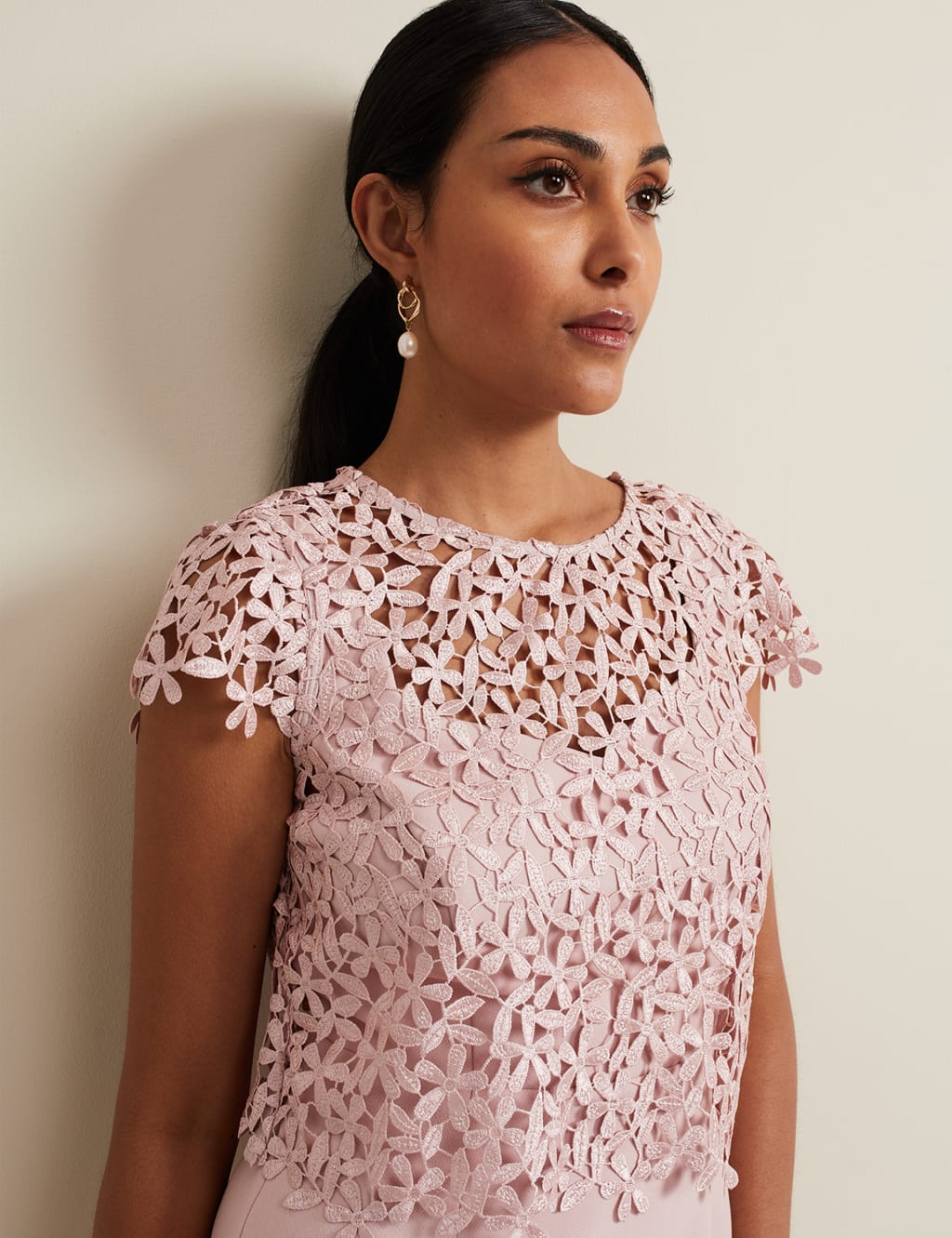 Lace Midi Column Dress 5 of 8