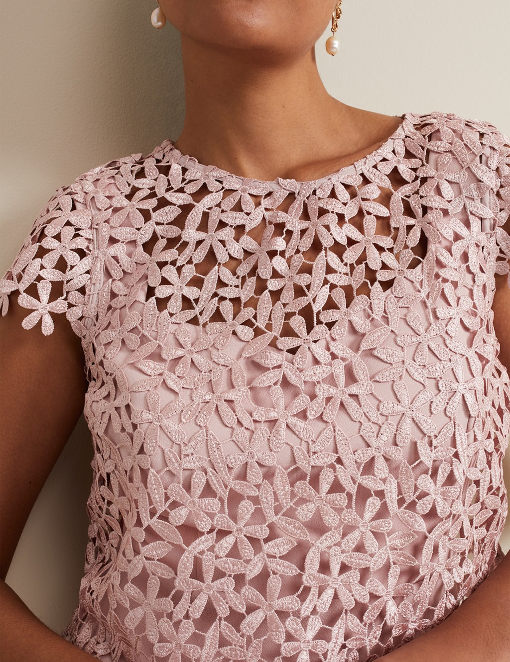 Lace Midi Column Dress 6 of 8