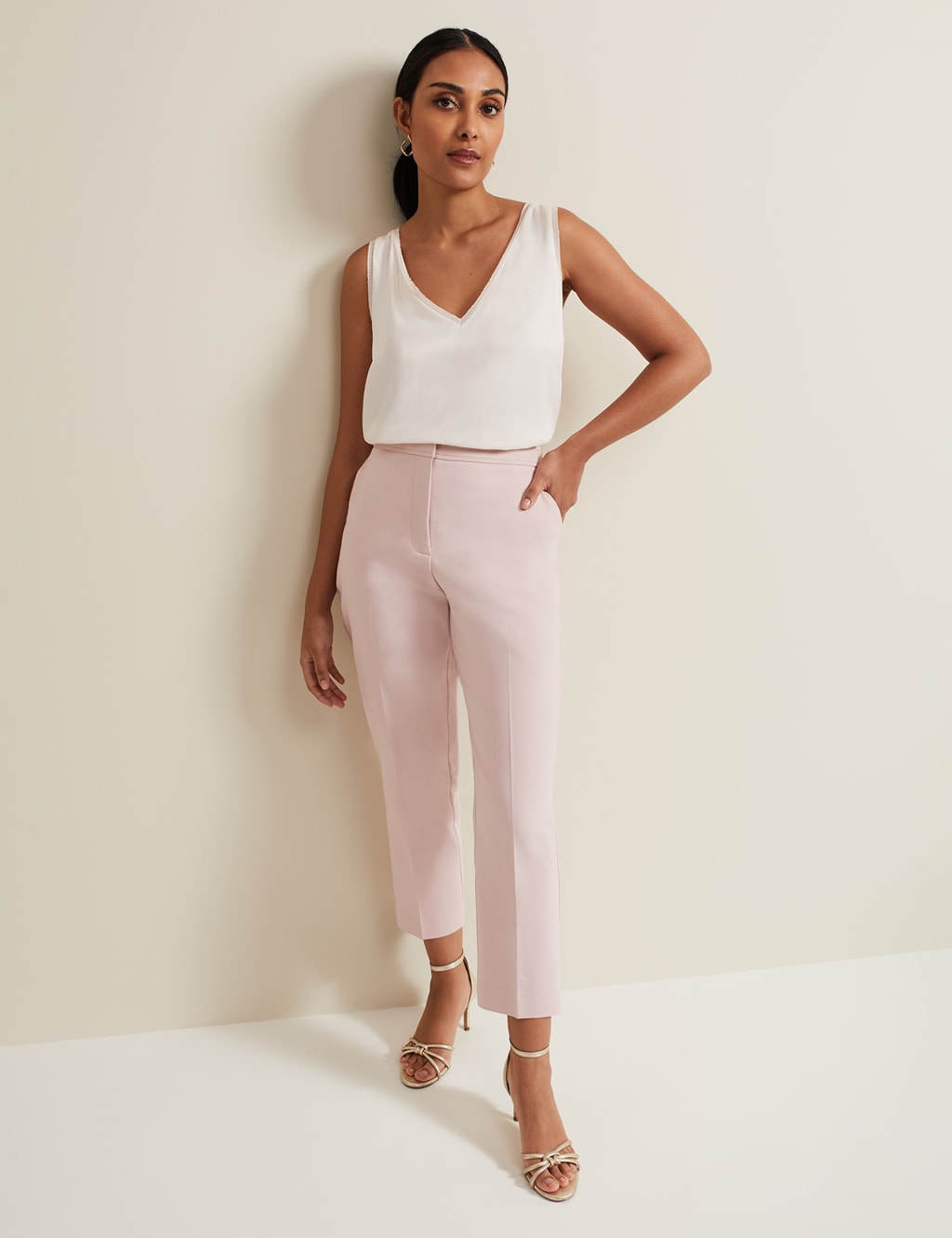 Cotton Blend Tapered Trousers | Phase Eight | M&S