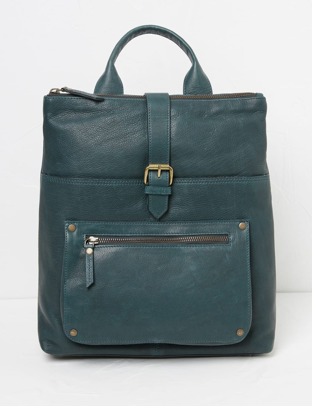 Leather Multi Pocket Buckle Detail Backpack FatFace M S