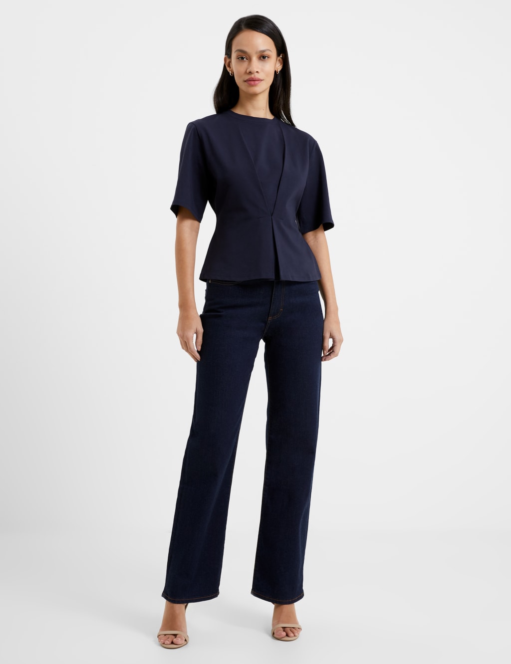 Cotton Rich Fitted Peplum Top