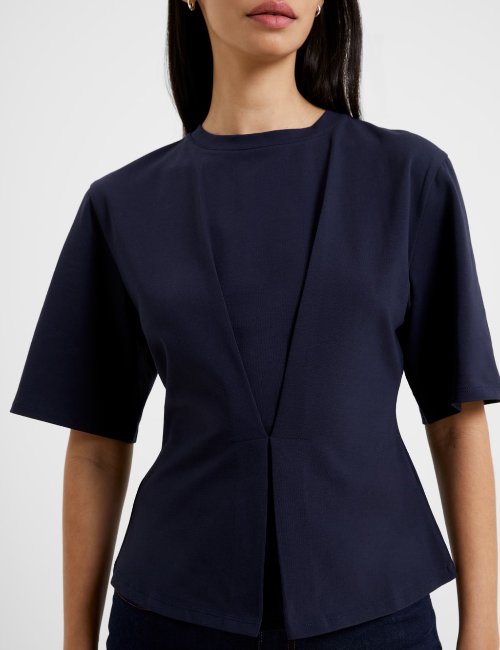Cotton Rich Fitted Peplum Top French Connection M S
