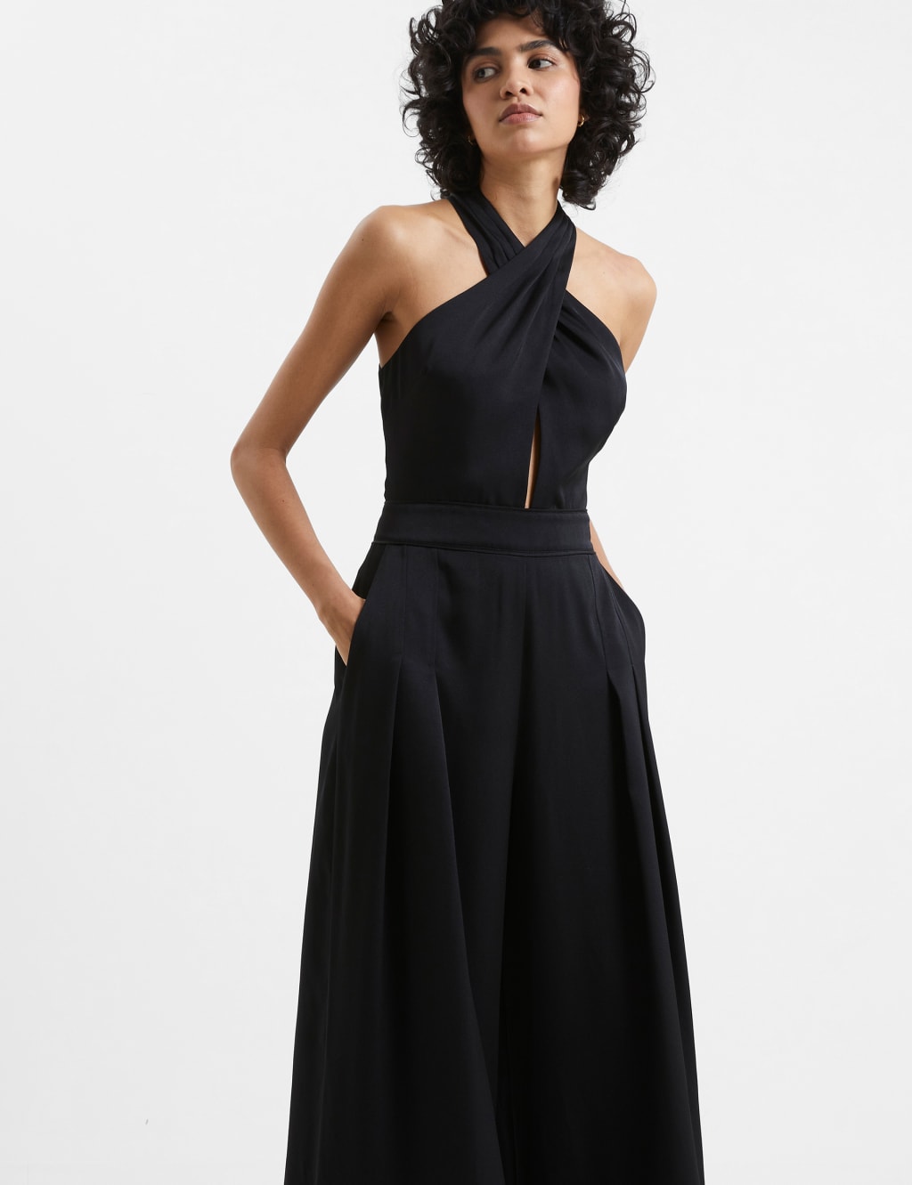 Satin Sleeveless Wide Leg Jumpsuit 3 of 4