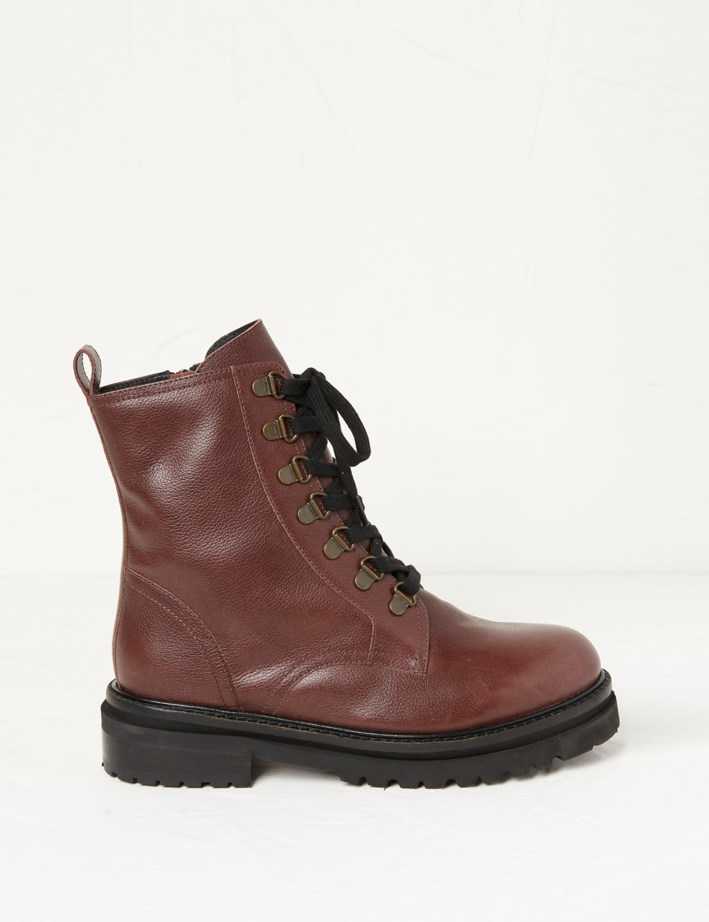 Leather Hiker Lace Up Cleated Ankle Boots FatFace M S