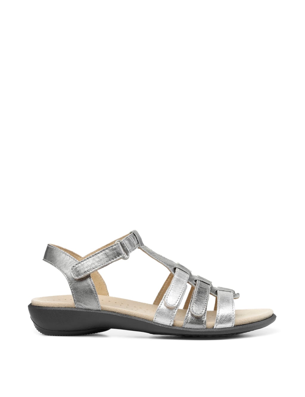 Sol Wide Fit Leather Metallic Sandals 1 of 4