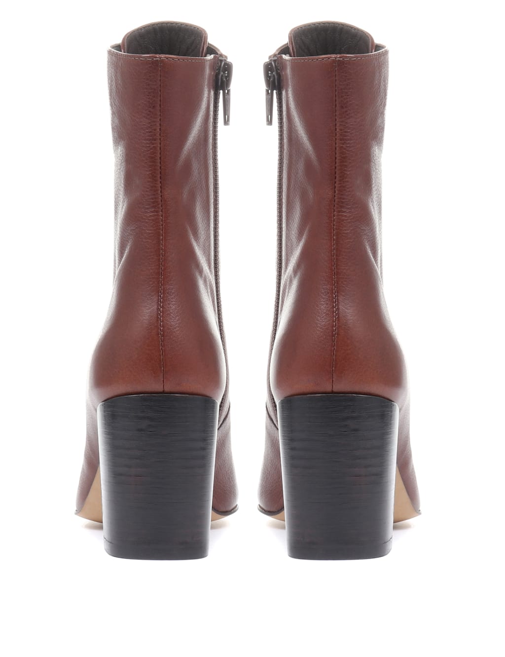 Leather Lace-Up Block Heel Ankle Boots 4 of 6