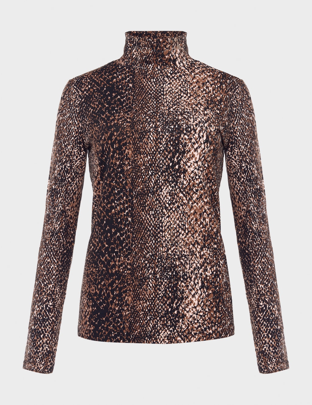Snake Print Roll Neck Long Sleeve Top HOBBS M S