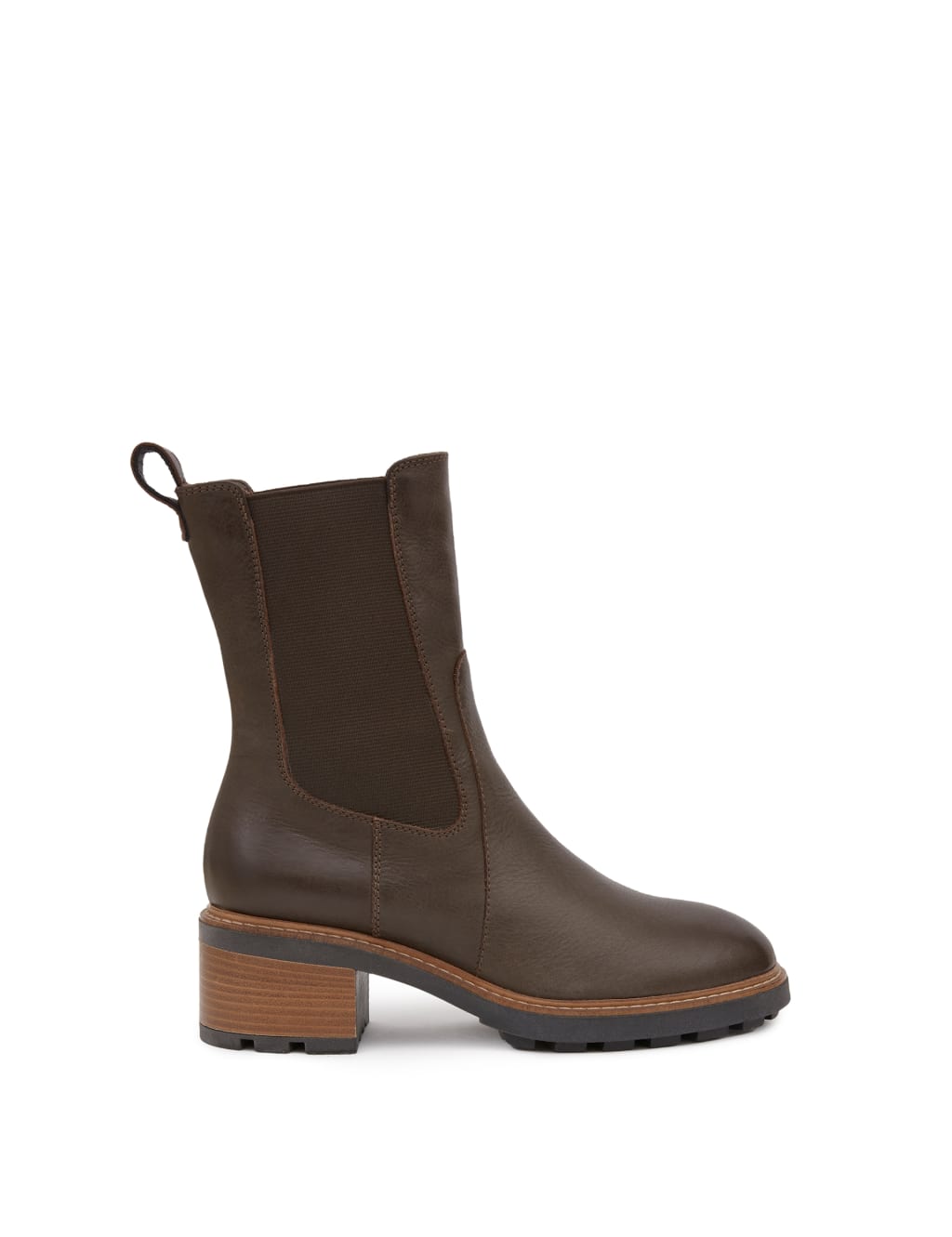 Leather Chelsea Block Heel Boots 1 of 7