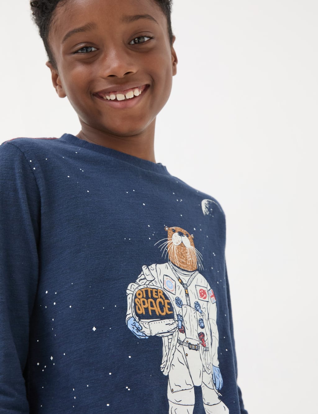 Pure Cotton Space Otter Top (3-13 Yrs) 4 of 4