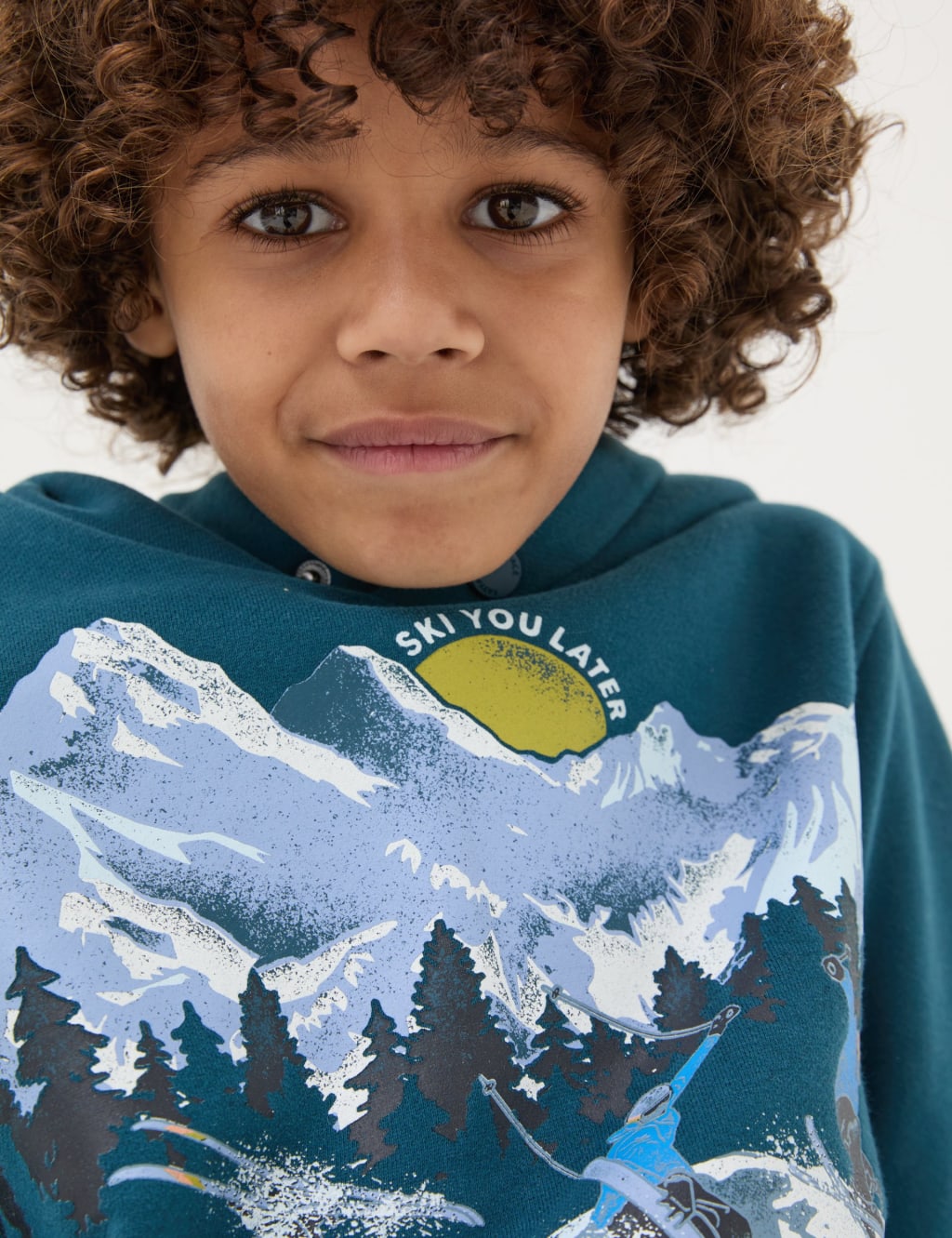 Cotton Rich Mountain Print Hooded Jumper (3-13 Yrs) 4 of 6