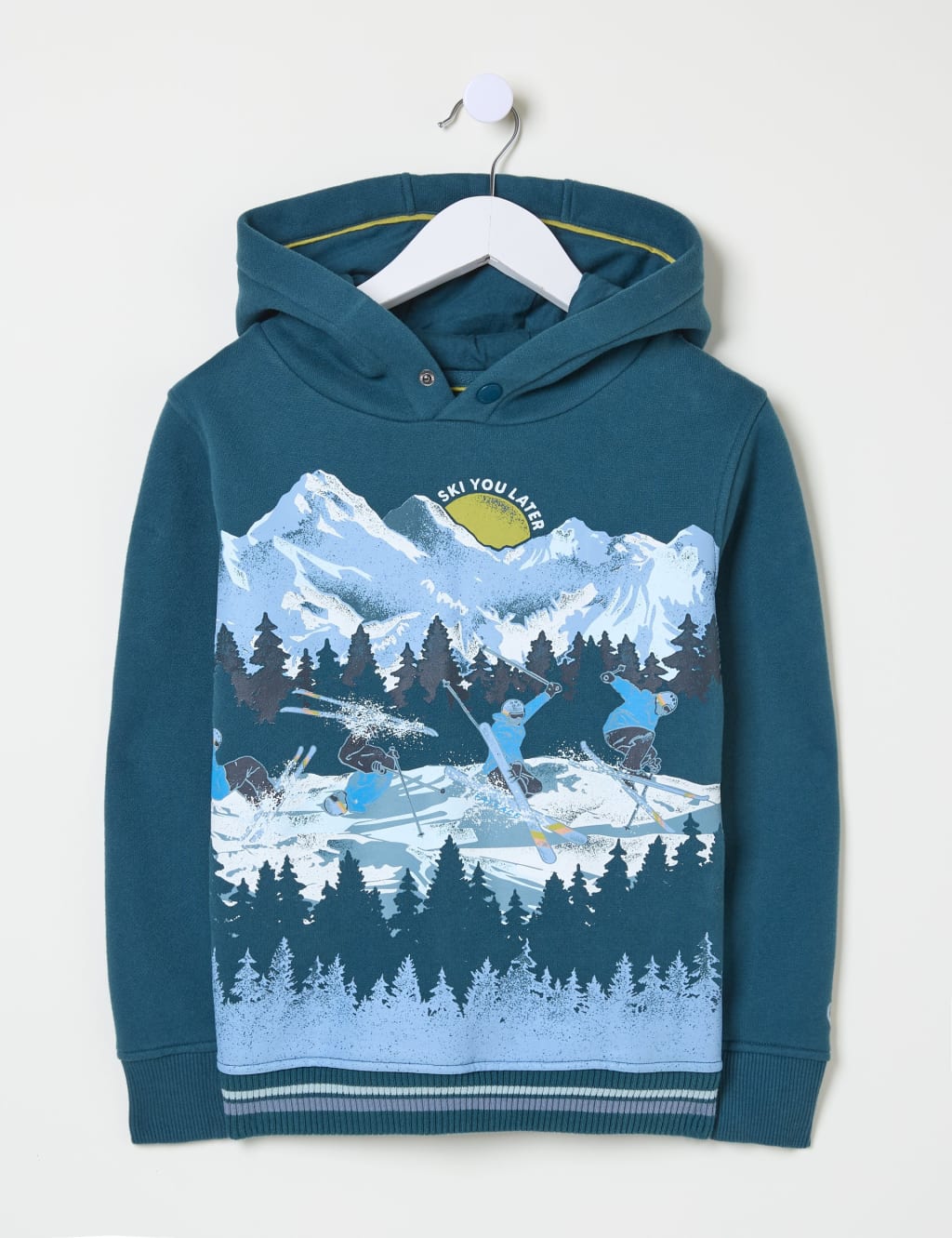 Cotton Rich Mountain Print Hooded Jumper (3-13 Yrs) 2 of 6