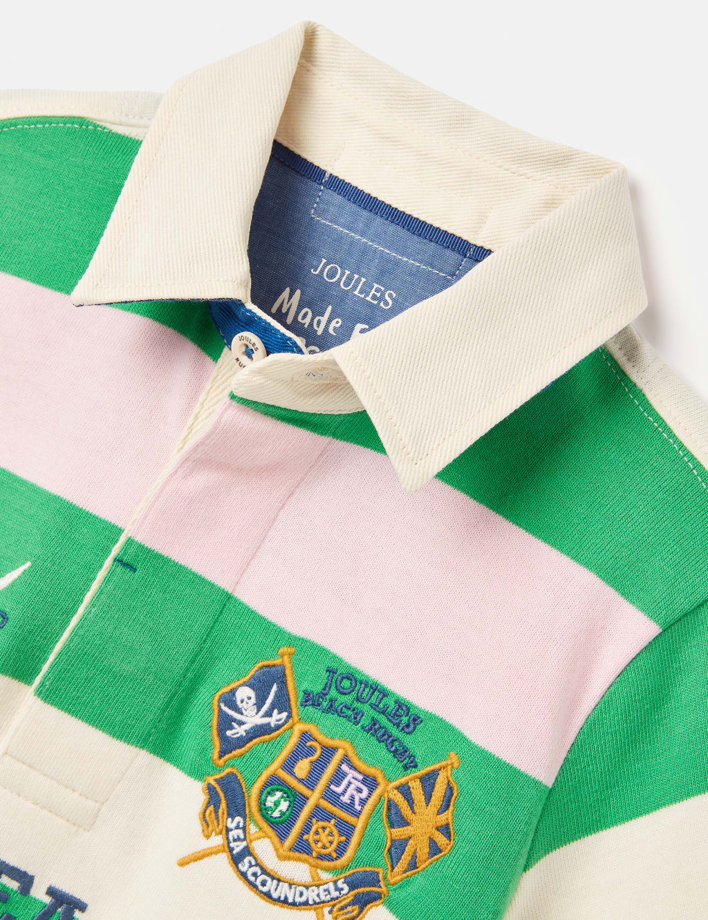 Pure Cotton Striped Embroidered Polo Shirt (2-10 Yrs) 3 of 6
