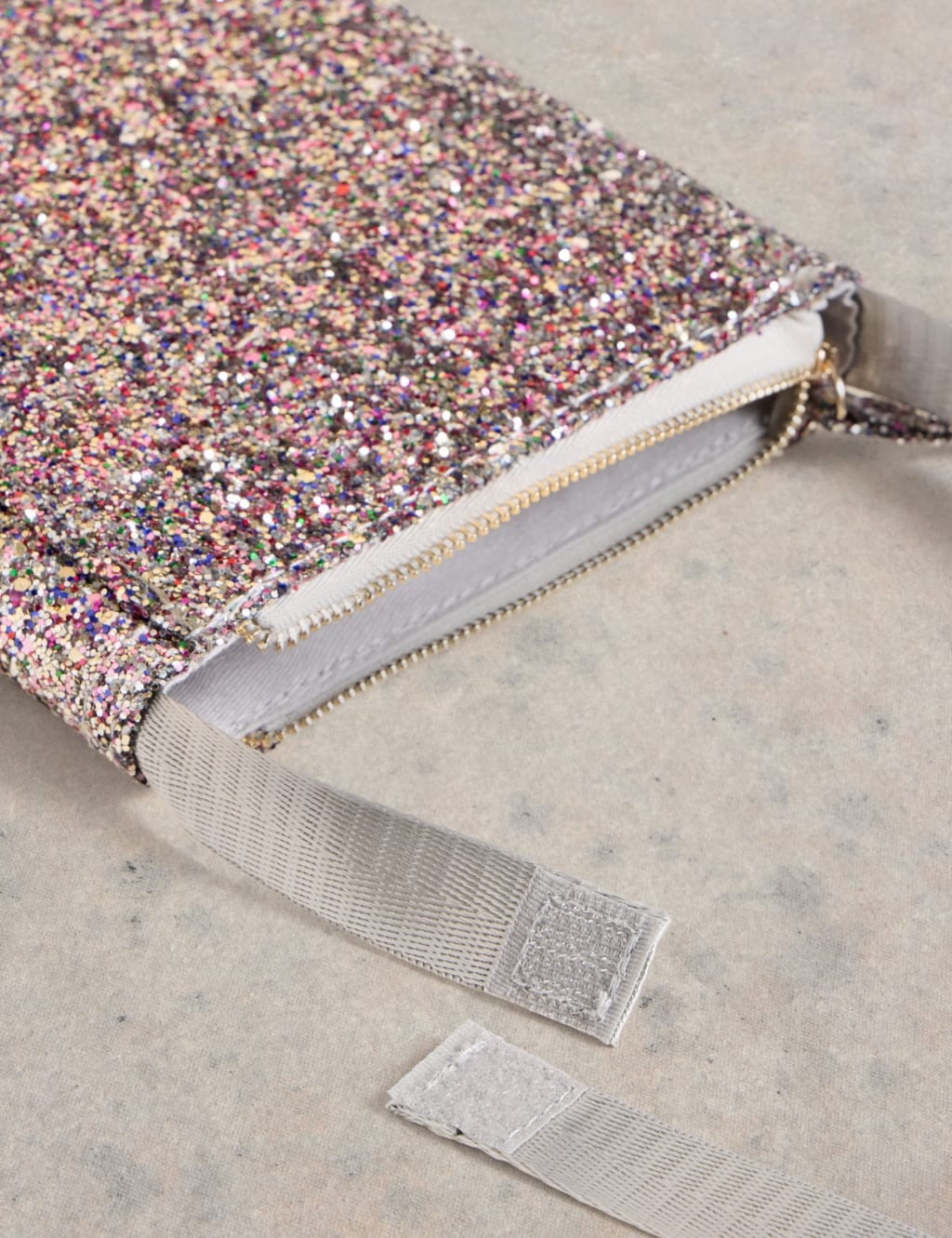 Silver glitter bag discount