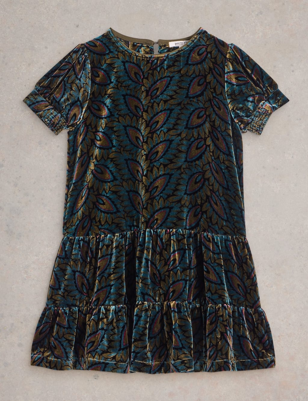 Velvet Printed Dress 3 10 Yrs White Stuff M S