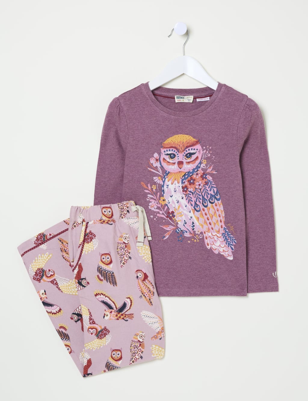 Pure Cotton Owl Pyjamas 3 13 Yrs FatFace M S