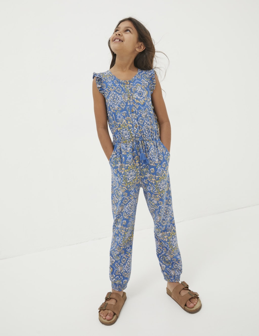 Pure Cotton Printed Jumpsuit 3 13 Yrs FatFace M S