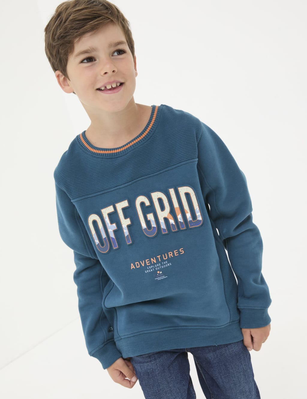 Cotton Rich Off Grid Graphic Sweatshirt 3 13 Yrs FatFace M S