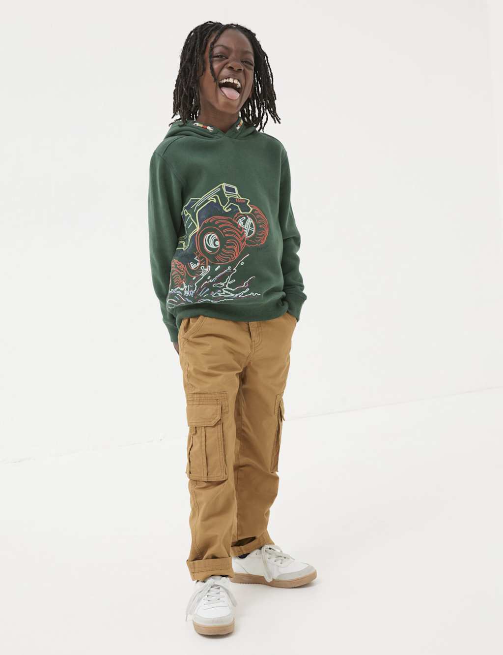 Cotton Blend Print Hoodie (3-13 Yrs) 1 of 6