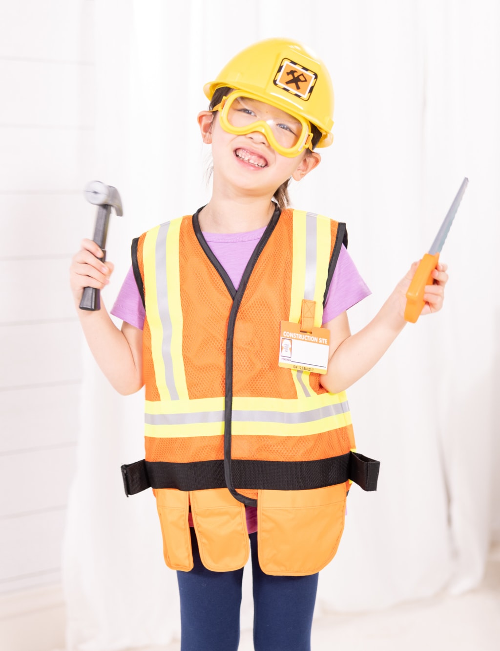 Construction Worker Role Play Costume 3 6 Yrs