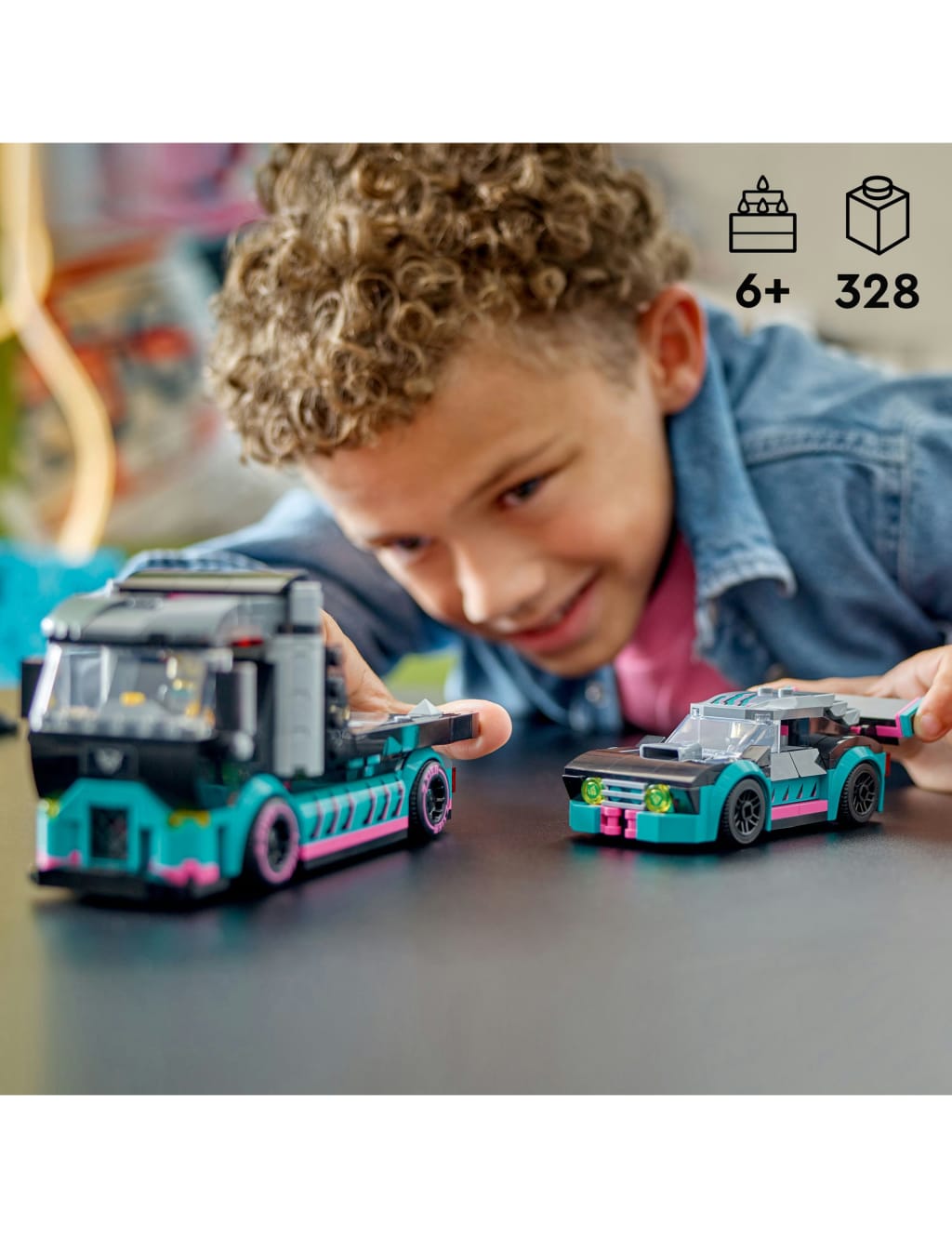 LEGO® City Race Car and Car Carrier Truck Building Toy 60406 (6+ Yrs) 2 of 4