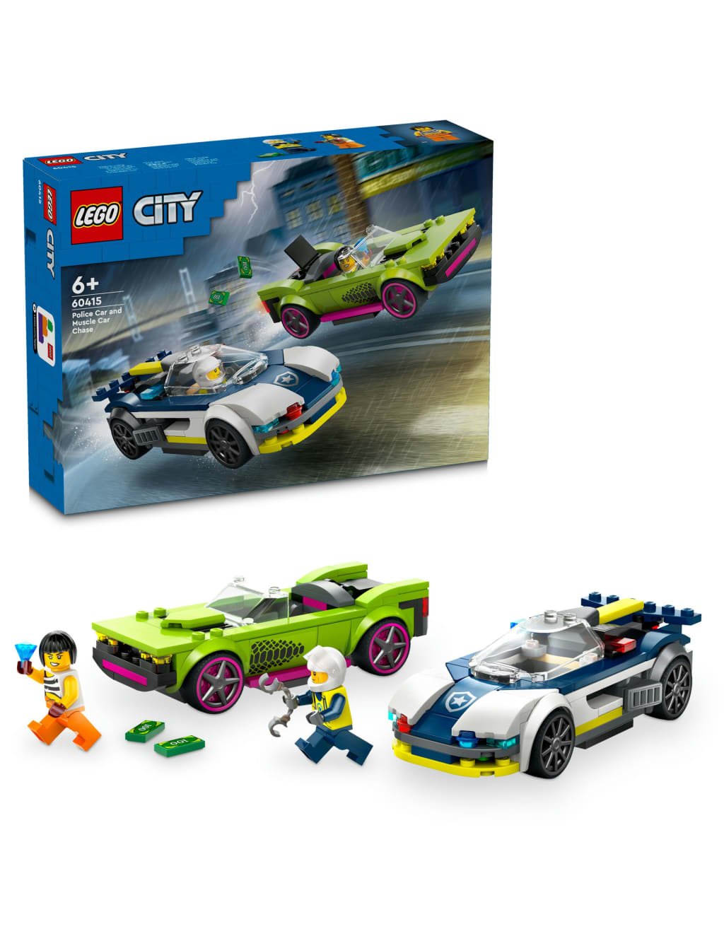 LEGO City Police Car and Muscle Car Chase Set 60415 6 Yrs Lego M S