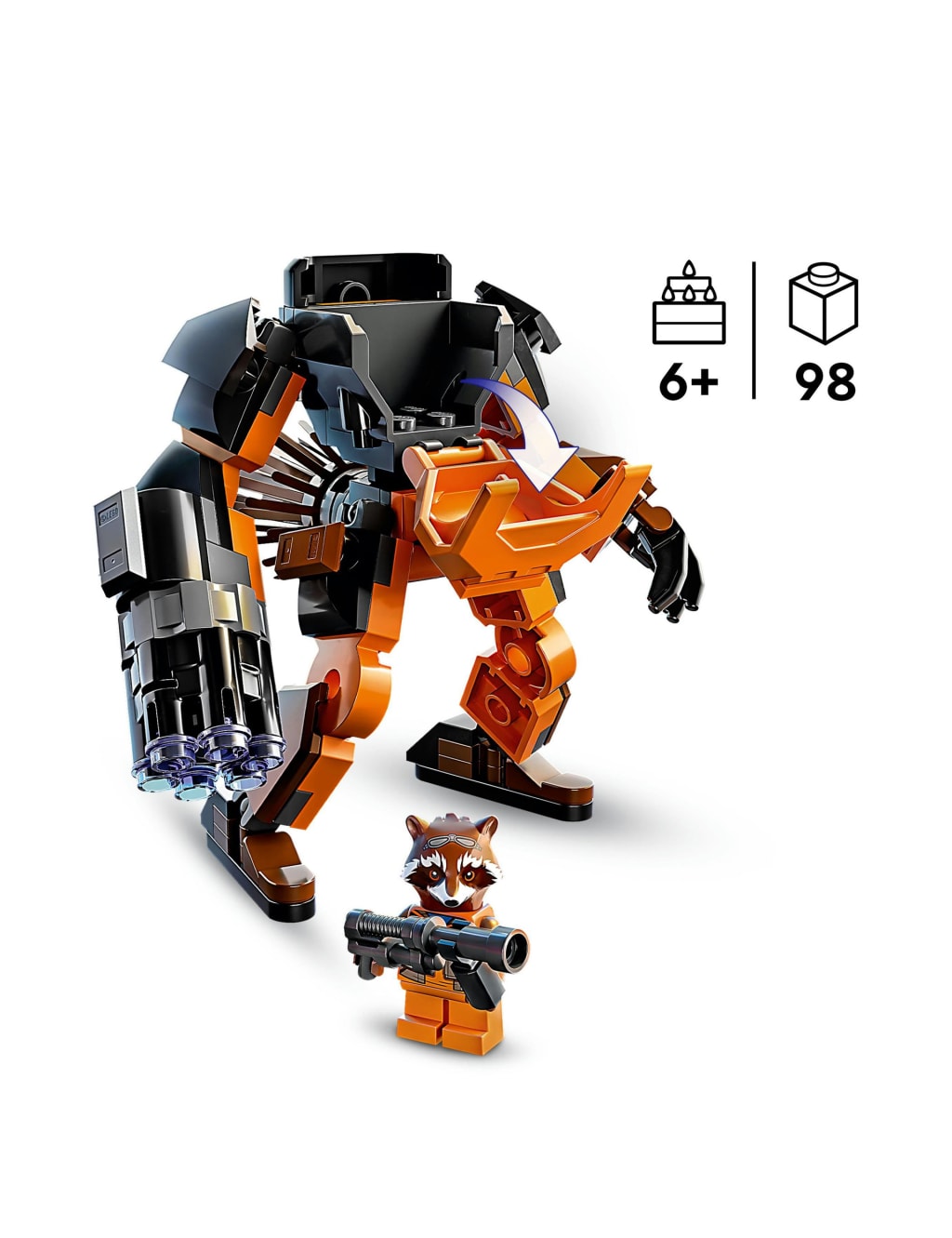 LEGO Marvel Rocket Mech Armour Building Toy 76243 6 Yrs Lego M S