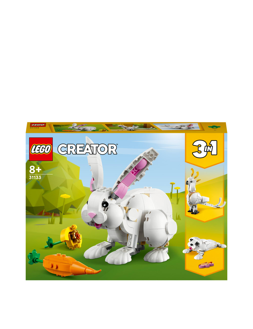 LEGO Creator 3in1 White Rabbit Toy Animal Set 31133 8 Yrs Lego M S