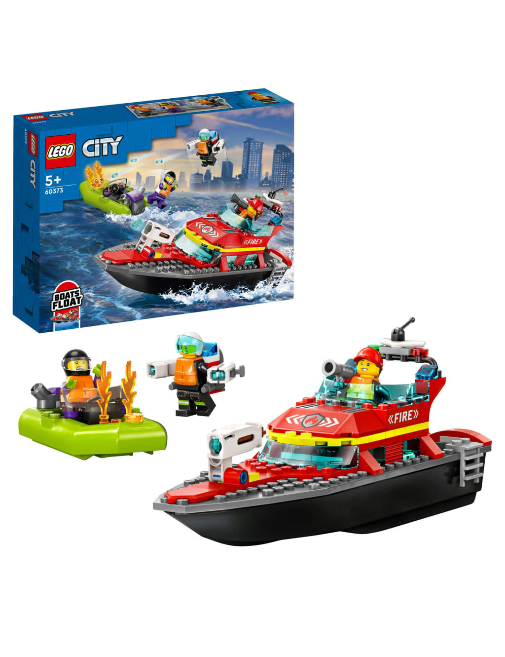 LEGO® City Fire Rescue Boat Toy Building Set 60373 (5+ Yrs) 1 of 5
