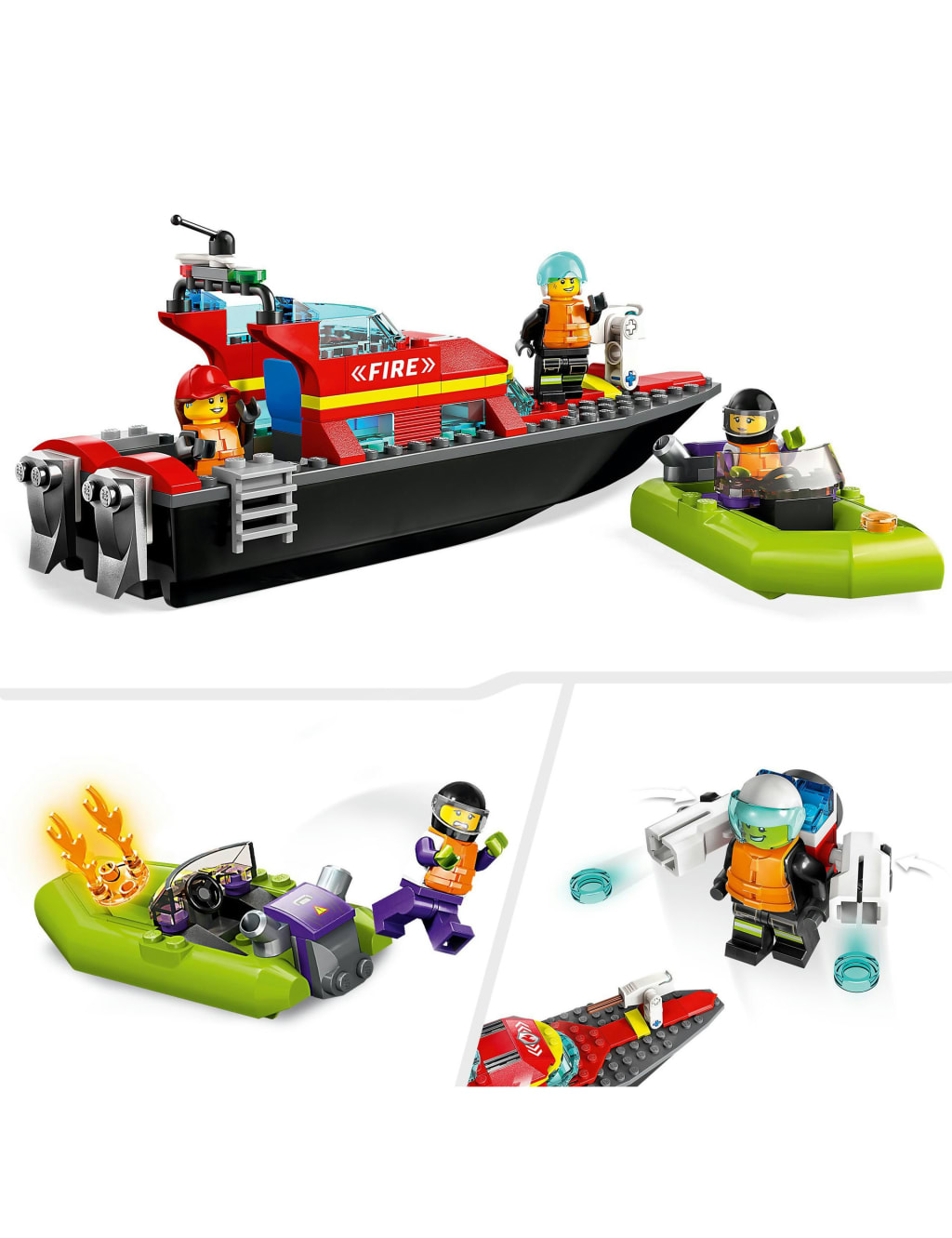 LEGO® City Fire Rescue Boat Toy Building Set 60373 (5+ Yrs) 3 of 5