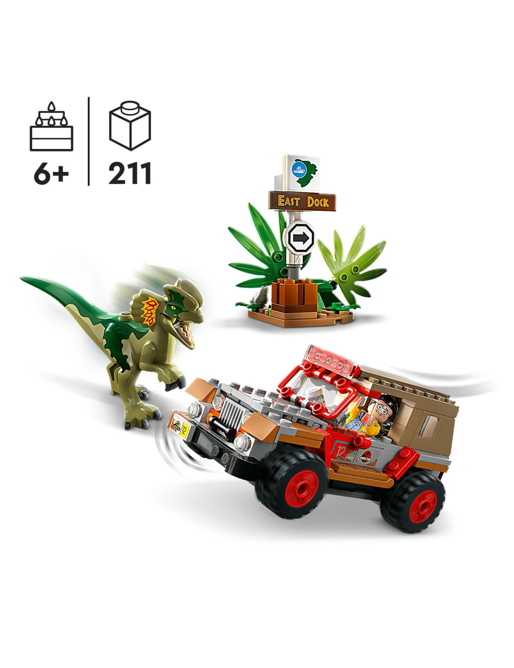 LEGO Jurassic Park Dilophosaurus Ambush Set 76958 6 Yrs