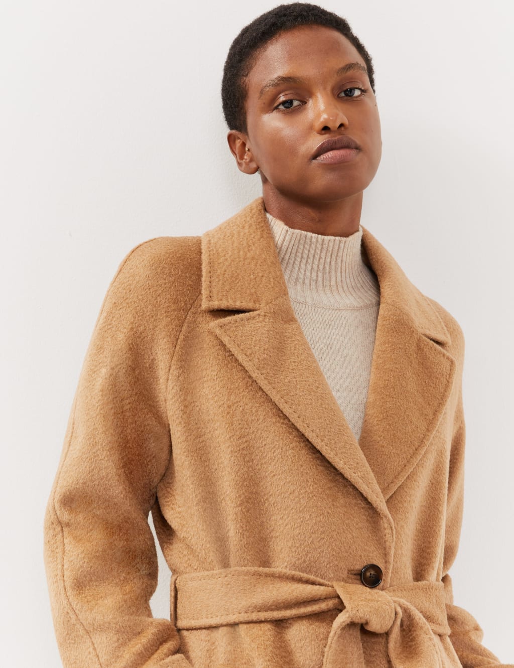 Camel Hair Wrap Coat JAEGER M S