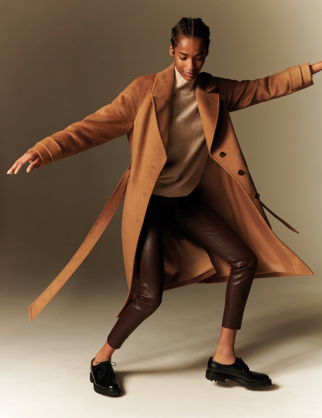 Camel Hair Wrap Coat JAEGER M S