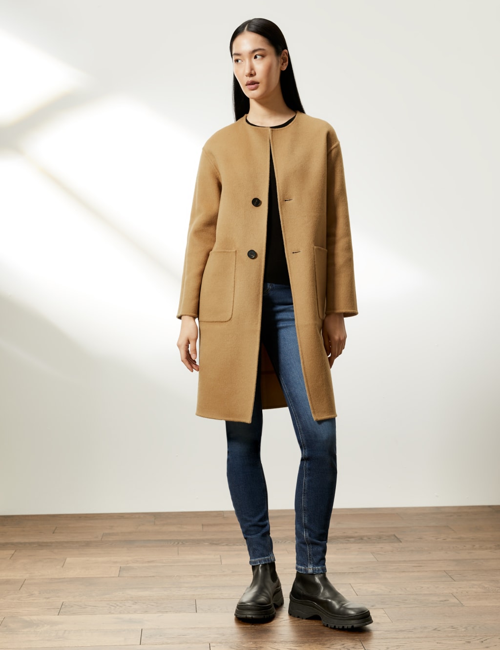 Reversible wool coat on sale