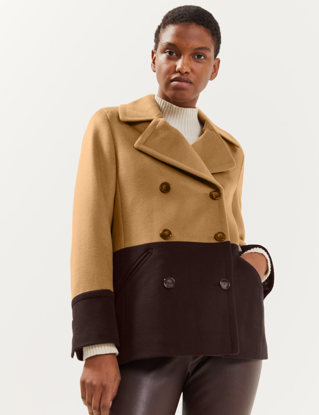 Pure wool peacoat sales