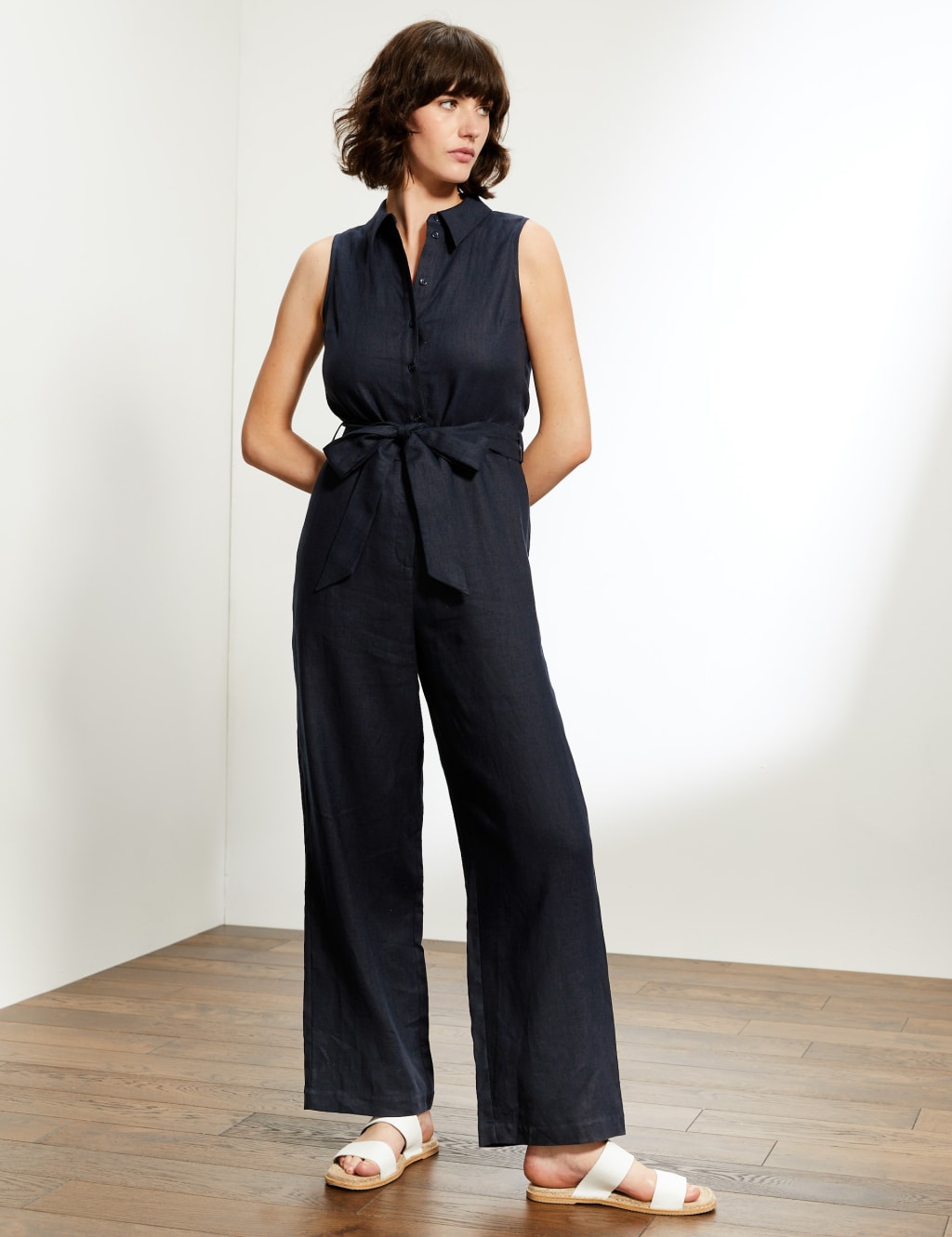 Jaeger linen jumpsuit clearance