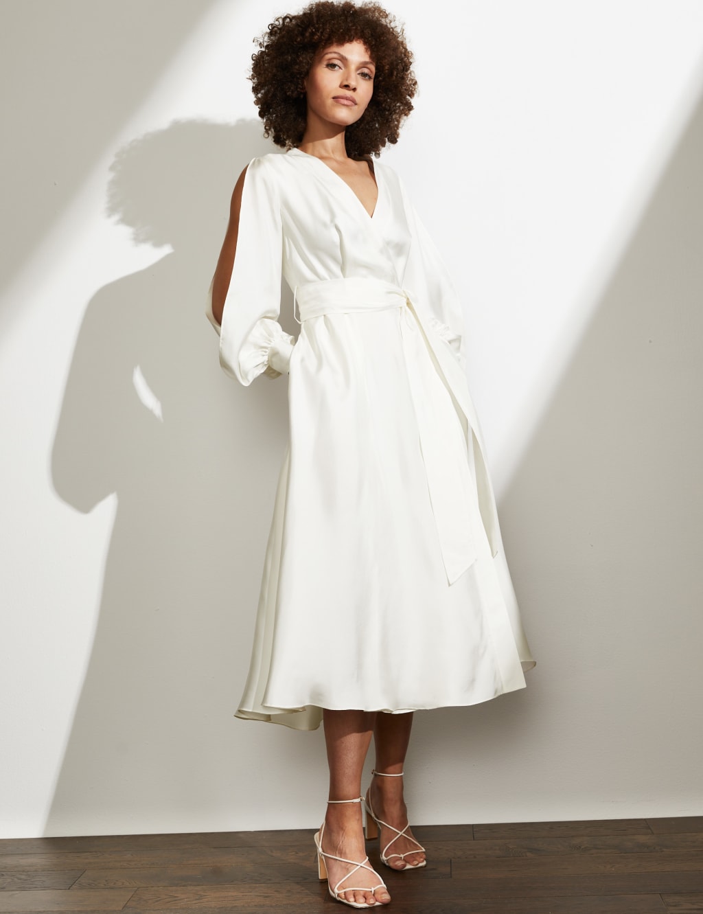 Wrap dress midi length online