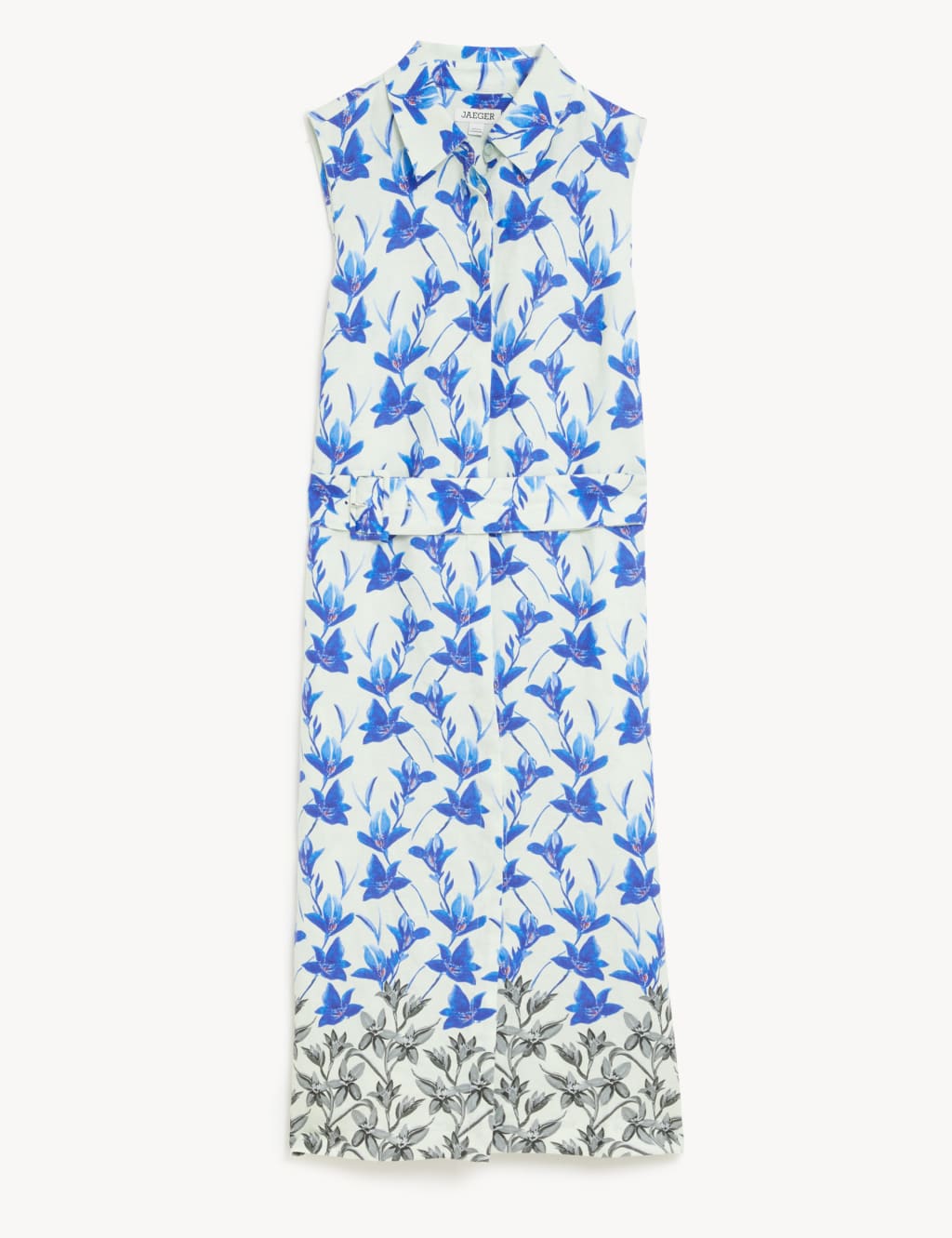 Pure Linen Floral Midi Shirt Dress 2 of 6