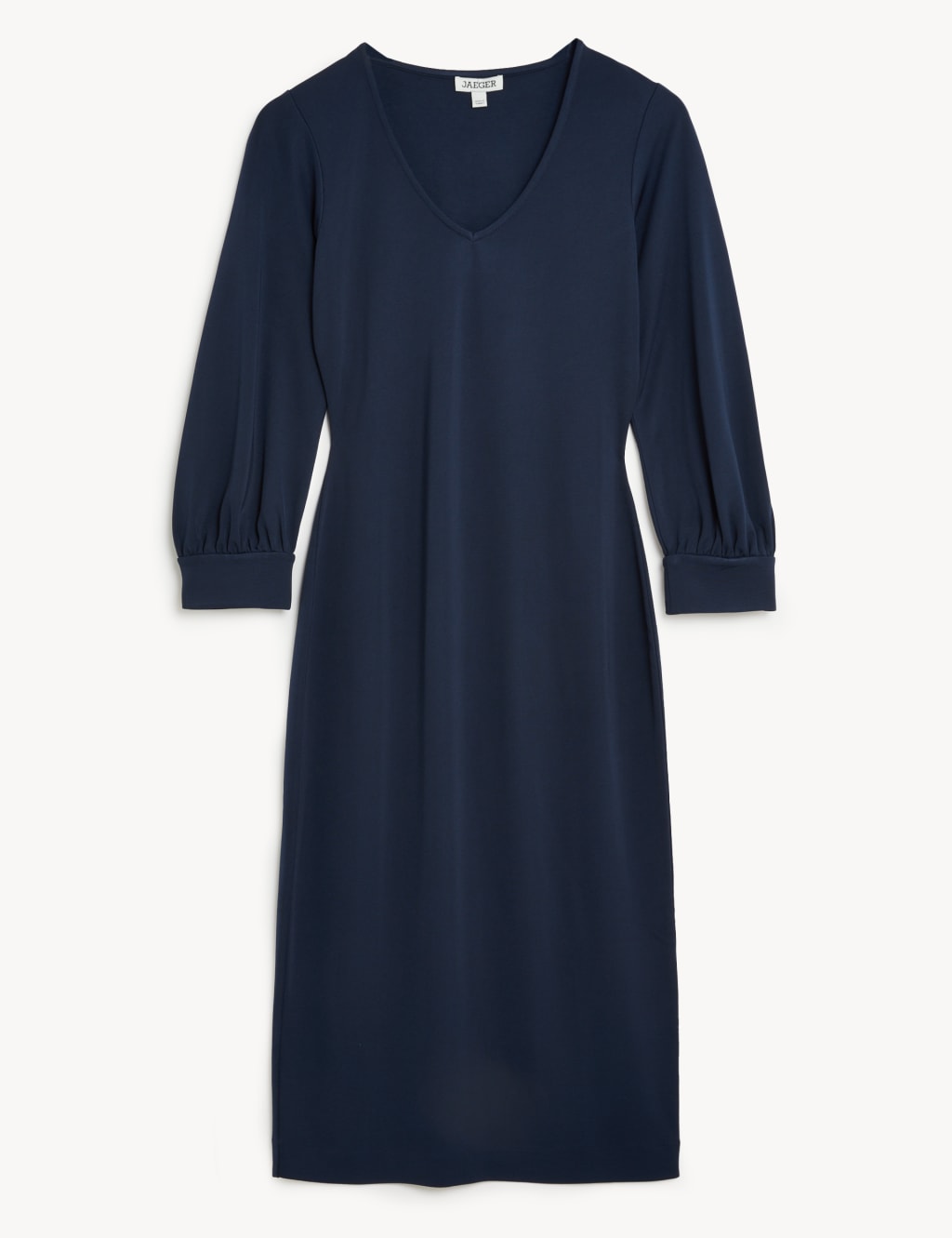 Balloon Sleeve V Neck Jersey Dress 2 of 6