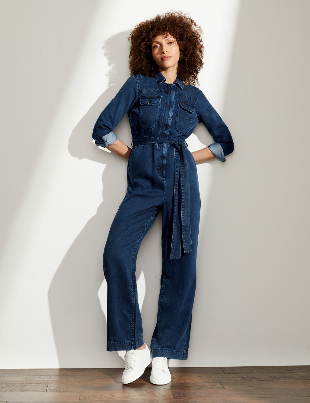Tencel Long Sleeve Utility Jumpsuit JAEGER M S