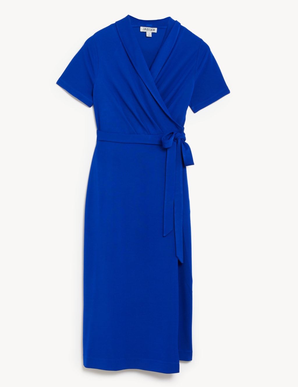Jersey V Neck Tie Waist Wrap Dress JAEGER M S