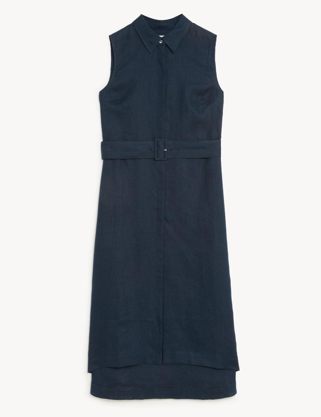 Pure Linen Belted Midi Shirt Dress 2 of 6